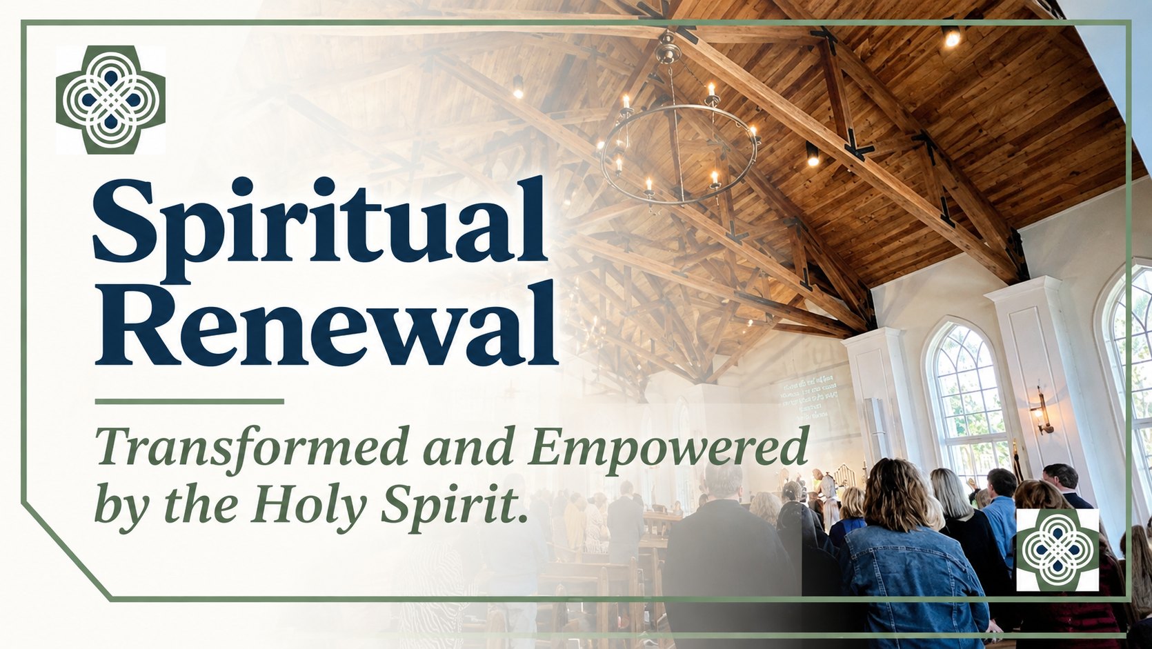 Spiritual Renewal. Transformed and empowered by the Holy Spirit. The congregation standing in worship at The Abbey.